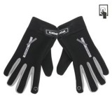 Manusi de iarna pentru barbati, Negru/Gri, cu captuseala din blana artificiala si varfuri pentru ecrane tactile, CMCLASS