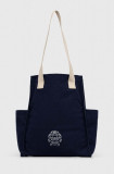 Abercrombie &amp; Fitch geanta de bumbac culoarea albastru marin