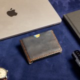 Portofel minimalist, personalizabil, din piele naturala, Loki, Maro, lucrat si cusut manual, handmade