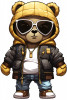 Sticker decorativ, Teddy Hip Hop, Galben, 89 cm, 1332STK-2