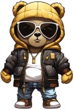 Sticker decorativ, Teddy Hip Hop, Galben, 89 cm, 1332STK-2