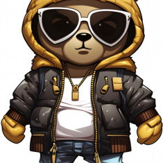 Sticker decorativ, Teddy Hip Hop, Galben, 89 cm, 1332STK-2