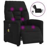 vidaXL Fotoliu de masaj rabatabil electric, negru, microfibră 3303083