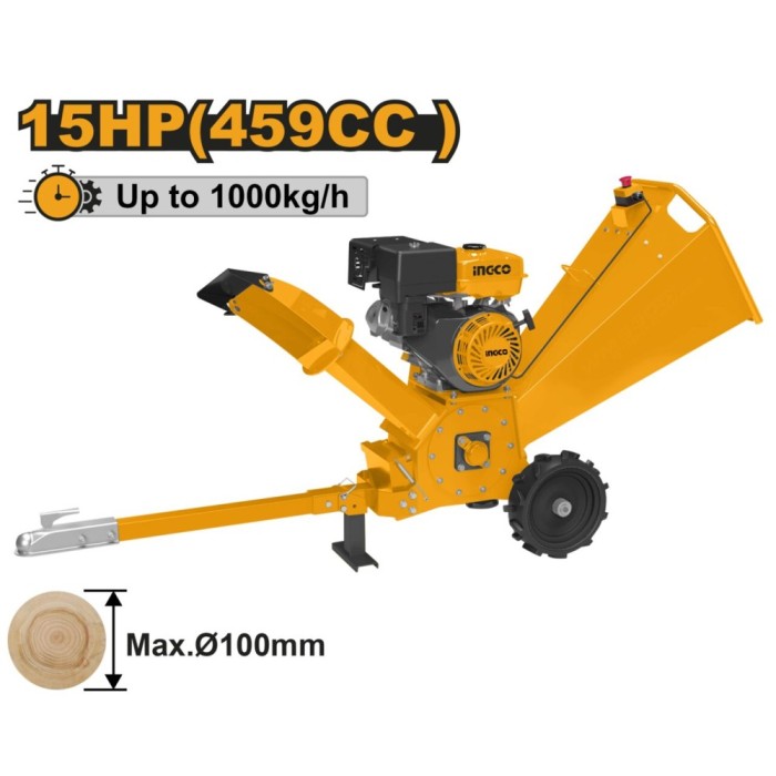 Tocator crengi cu motor benzina 15 cp, 10 kw/3600 rpm - Ingco WCS3100
