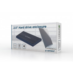 HDD/SSD enclosure Gembird for 2.5&#039;&#039; SATA - USB 2.0, Aluminium, Black