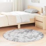 Gossi covor shaggy cu gradini inalte gri deschis 120x120 cm poliester