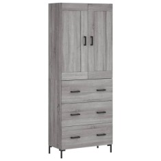 Dulap inalt, gri sonoma, 69,5x34x180 cm, lemn compozit
