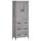 Dulap inalt, gri sonoma, 69,5x34x180 cm, lemn compozit