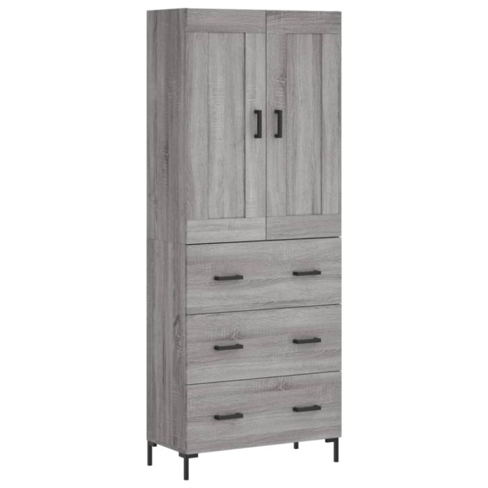 Dulap inalt, gri sonoma, 69,5x34x180 cm, lemn compozit