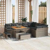 VidaXL Set de canapele pentru grădină 12 pcs Gri 100 x 100 x 71 cm