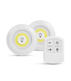 Set de lampi LED COB 3W 200lm 3x AAA IP44 autoadezive de perete cu