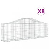 Cumpara ieftin Cosuri gabion arcuite 8 buc, 200x30x60/80 cm, fier galvanizat