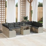 Cumpara ieftin Set de canapele pentru grădină cu pernă 11 pcs Gri deschis