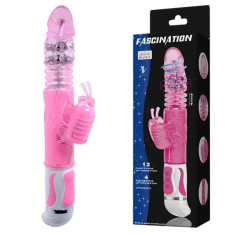 Vibrator Rabbit Cu Rotatii Fascination 3, Roz, 30.5 cm foto