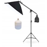 Cumpara ieftin Softbox cu macara ajustabila, trepied reglabil 200 cm, bec foto LED 50W, Dactylion