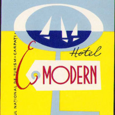 HST A144 Etichetă Hotel Modern Mamaia ONT Carpați RPR România comunistă