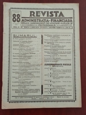 Revista Administrația Financiară Nr. 88 din 15 februarie 1935 foto