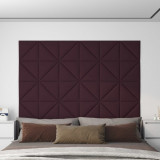 VidaXL Panouri de perete 12 buc. violet 30x30 cm textil 0,54 m&sup2;