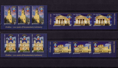 RO 2013 LP 1991 &amp;quot;Oradea-900 ani de atestare &amp;quot; , straif de 3 marci , MNH foto