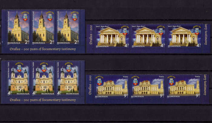 RO 2013 LP 1991 &quot;Oradea-900 ani de atestare &quot; , straif de 3 marci , MNH