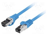 Cablu patch LANBERG RJ45 S/FTP Cat 8.1 0.25m albastru