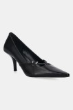 MICHAEL Michael Kors stilettos de piele Selina culoarea negru, 40F5SLMP4L.001