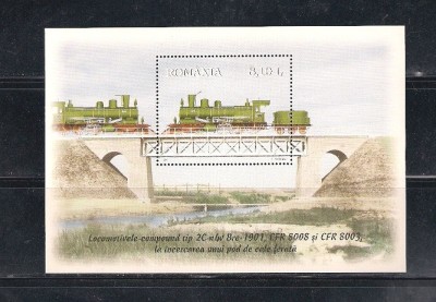 ROMANIA 2011 - LOCOMOTIVE, COLITA, MNH - LP 1913d foto