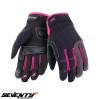 Manusi femei pentru scuter - motocicleta Urban vara Seventy model SD-C50 negru/roz &ndash; degete tactile XS (6 cm)