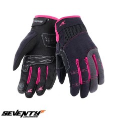 Manusi femei pentru scuter - motocicleta Urban vara Seventy model SD-C50 negru/roz &ndash; degete tactile XS (6 cm)