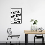 Decoratiune de perete, Think Outside The Box, Metal, 50 x 70 cm, Negru, Tanelorn