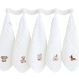 Set 5 Prosopele din Muselină Bumbac 100% REDQUIT&reg; &ndash; Ultra-Moi, Reutilizabile, pentru Bebeluși și Nou-Născuți, Albe