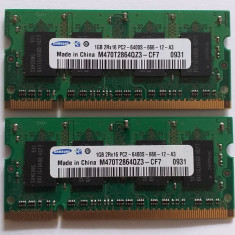 Kit DUAL-CHANNEL RAM laptop 2 GB / DDR2 / 800 MHz / PC2-6400 (2 x 1 GB)