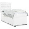 VidaXL Pat box spring cu saltea, alb, 90x200 cm, piele ecologică 3293005