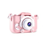 Aparat foto copii, Silicon, HD/IPS, 32GB, Incarcare USB, 3-12 ani, Roz, Oem