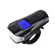 Lanterna multifunctionala elSales ELS-317 pentru bicicleta cu LED, kilometraj, claxon cu 6 tonuri, afisaj