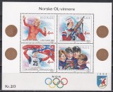 Norvegia 1989 - Jocurile Olimpice de iarnă -Medaliați cu aur norvegieni,Bloc,MNH, Nestampilat