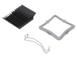 Radiator extrudat cu aripioare BGA negru 32.5mm x 32.5mm