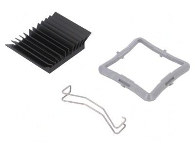 Radiator extrudat cu aripioare BGA negru 32.5mm x 32.5mm foto