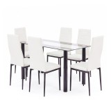 Denton 6+1 set de luat masa alb-negru