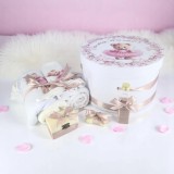 Cumpara ieftin Trusou Botez cu 8 Piese Imprimat, Ursulet Balerina, Culoare Roz Pudra - BAB156