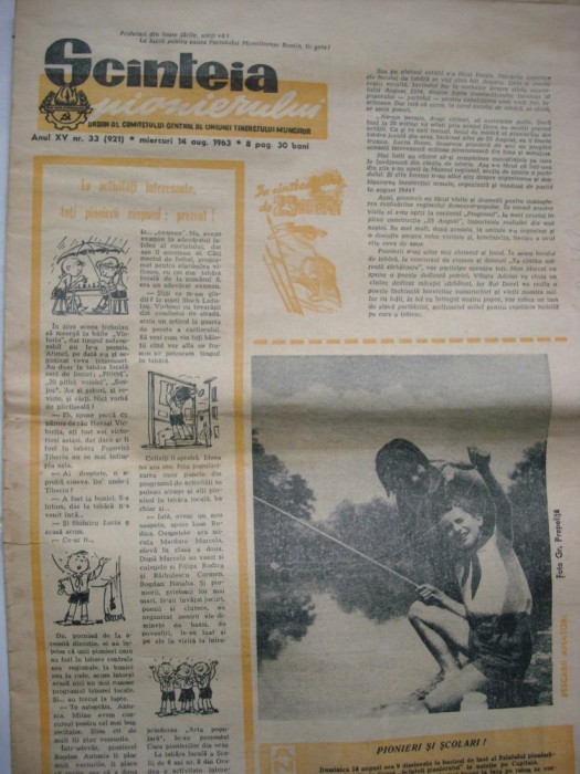 RevIsta Scanteia Pionierului 14 aug.1963