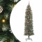 vidaXL Copac Artificial Slăb de Crăciun cu 300 LED Verde și alb 210 cm 3395305