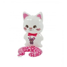 Balon din folie metalizata, flippy, figurine animalute, tip bratara, model pisica, 13 x 35 cm, ambalaj individual, pai inclus, umflare cu aer sau heli