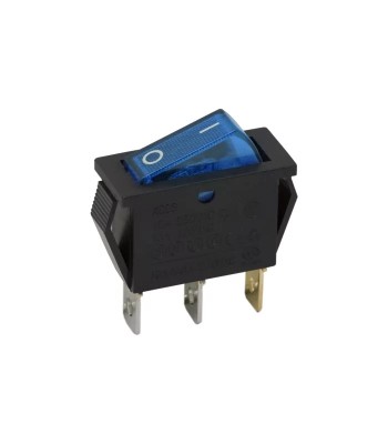 Interupator basculant 3 pini 1 circuit 10A OFF-ON albastru cu retinere foto