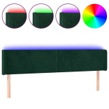 Cumpara ieftin Tablie de pat cu LED, verde inchis, 203x16x78/88 cm, catifea
