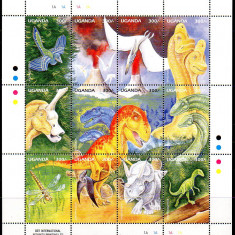 UGANDA 1995, Fauna, Animale preistorice, Dinozauri, serie neuzata, MNH