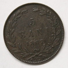 5 BANI 1867 WATT&Co . DETALII FOARTE FRUMOASE .