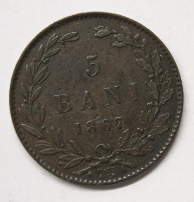 5 BANI 1867 WATT&amp;Co . DETALII FOARTE FRUMOASE .