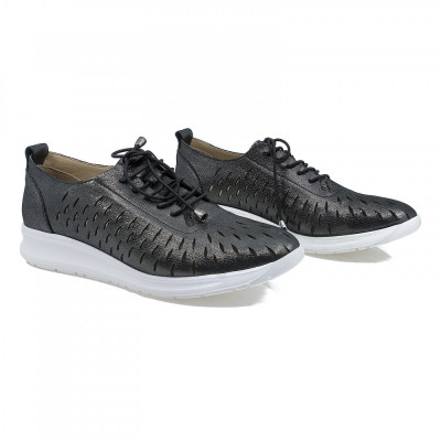 Pantofi dama, Garda, Gar-693-9912, casual, piele naturala, negru foto