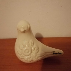 Figurina Pasare ceramica alba Deco Vintage Rosa Ljung Suedia